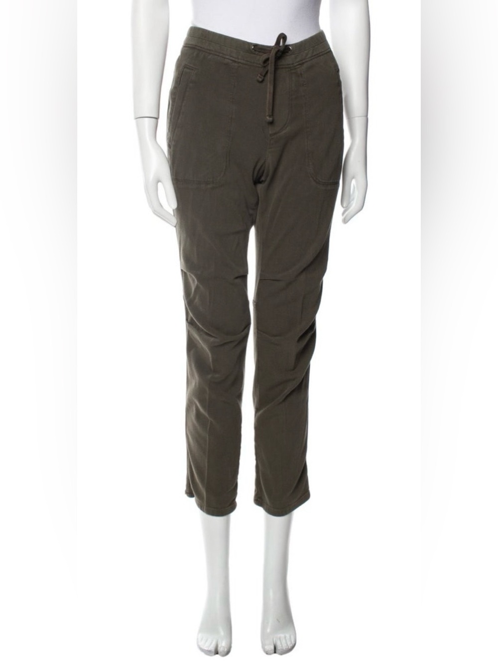 James Perse Olive Green Cropped Drawstring Pants